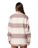 The Columbia Womens Calico Basin Shirt Jacket in Chalk Vista Stripe