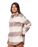 The Columbia Womens Calico Basin Shirt Jacket in Chalk Vista Stripe