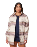 The Columbia Womens Calico Basin Shirt Jacket in Chalk Vista Stripe