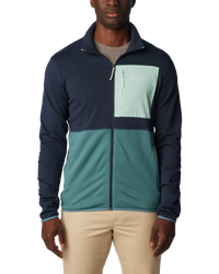 The Columbia Mens Hike Full Zip Fleece Jacket in Collegiate Navy, Cloudburst & Spray