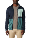 The Columbia Mens Hike Full Zip Fleece Jacket in Collegiate Navy, Cloudburst & Spray