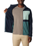 The Columbia Mens Hike Full Zip Fleece Jacket in Collegiate Navy, Cloudburst & Spray