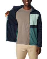 The Columbia Mens Hike Full Zip Fleece Jacket in Collegiate Navy, Cloudburst & Spray