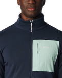 The Columbia Mens Hike Full Zip Fleece Jacket in Collegiate Navy, Cloudburst & Spray