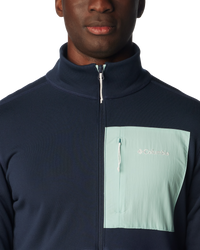 The Columbia Mens Hike Full Zip Fleece Jacket in Collegiate Navy, Cloudburst & Spray