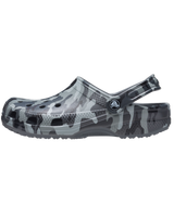 The Crocs Mens Classic Printed Camo Clogs in Slate Grey & Multi