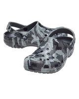 The Crocs Mens Classic Printed Camo Clogs in Slate Grey & Multi