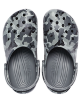 The Crocs Mens Classic Printed Camo Clogs in Slate Grey & Multi