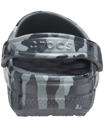 The Crocs Mens Classic Printed Camo Clogs in Slate Grey & Multi