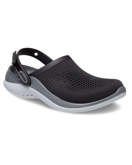 The Crocs Mens Literide 360 Clogs in Black & Slate Grey