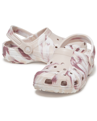 The Crocs Girls Girls Classic Marble Clog in Quartz