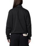 The Columbia Womens Lodge 1/4 Zip Sweatshirt in Black & Dark Stone