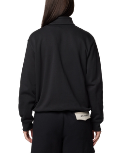 The Columbia Womens Lodge 1/4 Zip Sweatshirt in Black & Dark Stone