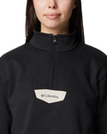 The Columbia Womens Lodge 1/4 Zip Sweatshirt in Black & Dark Stone