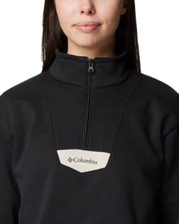 The Columbia Womens Lodge 1/4 Zip Sweatshirt in Black & Dark Stone