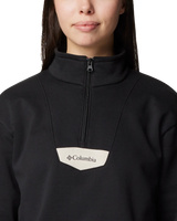 The Columbia Womens Lodge 1/4 Zip Sweatshirt in Black & Dark Stone