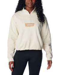 The Columbia Womens Lodge 1/4 Zip Sweatshirt in Chalk & Canoe