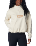 The Columbia Womens Lodge 1/4 Zip Sweatshirt in Chalk & Canoe