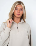 The Columbia Womens Marble Canyon 1/4 Zip Sweatshirt in Dark Stone