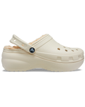 The Crocs Womens Classic Platform Lined Clogs in Bone