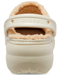 The Crocs Womens Classic Platform Lined Clogs in Bone