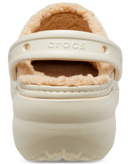 The Crocs Womens Classic Platform Lined Clogs in Bone