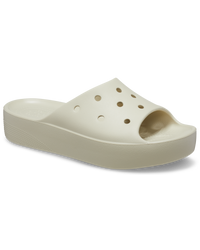 The Crocs Womens Classic Platform Sliders in Bone