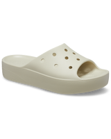 The Crocs Womens Classic Platform Sliders in Bone
