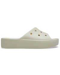 The Crocs Womens Classic Platform Sliders in Bone