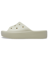 The Crocs Womens Classic Platform Sliders in Bone