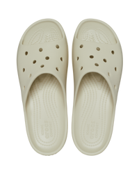 The Crocs Womens Classic Platform Sliders in Bone