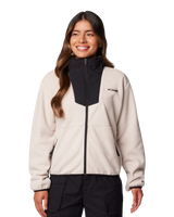 The Columbia Womens Sequoia Grove Zip Fleece Jacket in Dark Stone & Black