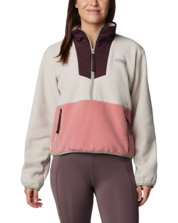 The Columbia Womens Sequoia Grove Half Zip Fleece Jacket in Dark Stone & Pink Agave