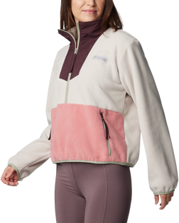 The Columbia Womens Sequoia Grove Half Zip Fleece Jacket in Dark Stone & Pink Agave