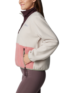 The Columbia Womens Sequoia Grove Half Zip Fleece Jacket in Dark Stone & Pink Agave