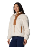 The Columbia Womens Boundless Discovery Sherpa Full Zip Fleece Jacket in Chalk & Camel Brown