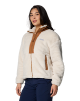 The Columbia Womens Boundless Discovery Sherpa Full Zip Fleece Jacket in Chalk & Camel Brown