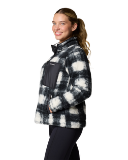 The Columbia Womens West Bend 1/4 Zip II Fleece Jacket in Chalk Omblur Tonal