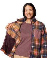 The Columbia Womens West Bend Print Full Zip Fleece Jacket in Fig Omblur