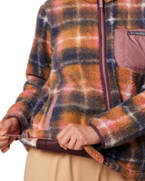 The Columbia Womens West Bend Print Full Zip Fleece Jacket in Fig Omblur