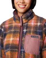 The Columbia Womens West Bend Print Full Zip Fleece Jacket in Fig Omblur