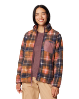 The Columbia Womens West Bend Print Full Zip Fleece Jacket in Fig Omblur