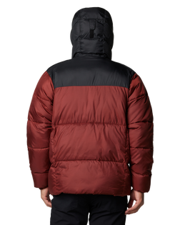 The Columbia Mens Puffect II Hooded Jacket in Spice & Black