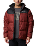 The Columbia Mens Puffect II Hooded Jacket in Spice & Black