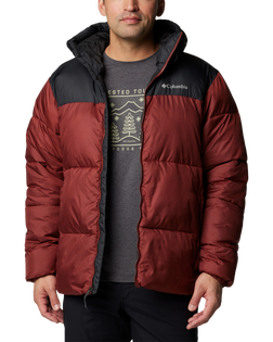 The Columbia Mens Puffect II Hooded Jacket in Spice & Black