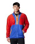 The Columbia Mens Backbowl II Full Zip Fleece Jacket in Sail Red & Clematis Blue