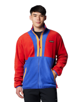 The Columbia Mens Backbowl II Full Zip Fleece Jacket in Sail Red & Clematis Blue