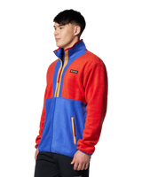 The Columbia Mens Backbowl II Full Zip Fleece Jacket in Sail Red & Clematis Blue