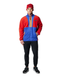 The Columbia Mens Backbowl II Full Zip Fleece Jacket in Sail Red & Clematis Blue