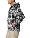 The Columbia Mens Helvetia II Printed Hooded Fleece Jacket in Black Stippled Stripe